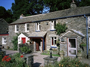 Typical slate cottages, Glenridding, Lake District, Cumbria, England, United Kingdom