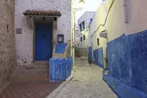 Typical street in Old Town, Rabat, Morocco, North Africa, Africa