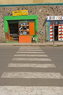 Pedestrian Crossing Prints: Typical street scene, Gonder, Gonder region, Ethiopia, Africa