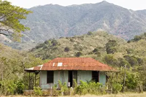 Shack Prints: A typical tin roofed house in the mountains near Santiago de Cuba, Cuba