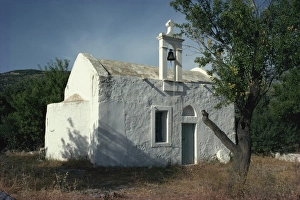 Chapels Prints: Typical whitewashed church near Kritsa, Crete, Greek Islands, Greece, Europe