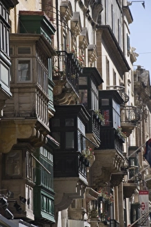 Images Dated 4th June 2008: Typical windows, Valletta, Malta, Europe
