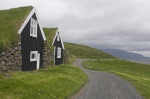 Images Dated 6th June 2009: Typical, wooden turf houses covered with grass, Skaftafell National Park