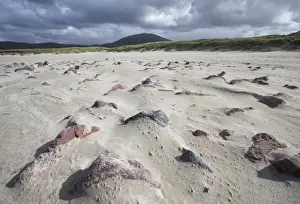 Isle Of Lewis Prints: Uig Beach with patterns in the foreground created by wind blowing the sand