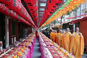 Chinatown Prints: Ullambana ceremony, when food is offered to the ancestors during the annual Ghost