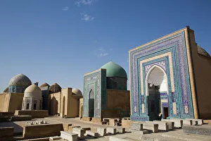 Uzbekistan Prints: Ulugh Sultan Begim Mausoleum on right