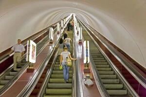 Underground Metro (s ubway) in Kiev, Ukraine, Europe