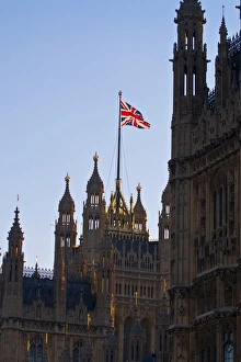 Westminster Prints: Union Jack on the Houses of Parliament