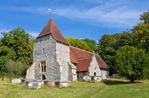 West Prints: Unique spire of All Saints Church in West Dean