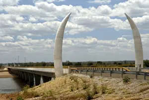 Mozambique Prints: Unity Bridge, recently opened border between Tanzania and Mozambique, Mozambique, Africa