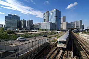 Trains Prints: UNO City, Vienna, Austria, Europe