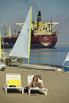 Unusual juxtaposition of an oil tanker terminal