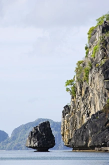 Unusual limestone rock formations near Corong