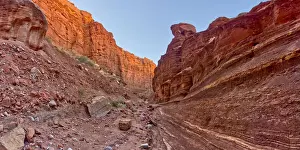 Glen Canyon Prints: Upper Cathedral Wash in Glen Canyon Recreation Area with path leading to the Vermilion