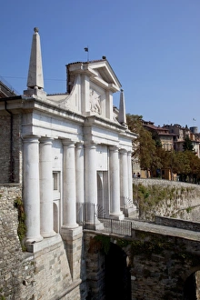 Bergamo Prints: Upper Town and wall, Bergamo, Lombardy, Italy, Europe