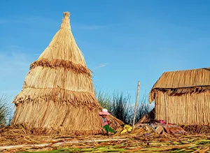 Peru Prints: Uros Floating Island, Lake Titicaca, Puno Region, Peru, South America