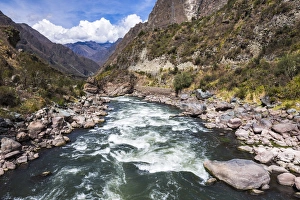 Cusco Region Prints: Urubamba River at the start of the Inca Trail, Cusco Region, Peru, South America