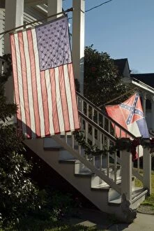 U.S. National and Mississippi State flags