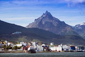 Argentinean Prints: Ushuaia city and port on Tierra del Fuego island, Argentina, South America