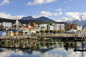 Wooden Pier Prints: Ushuaia, Tierra del Fuego, Patagonia, Argentina, South America