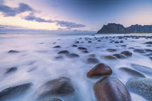 Nordland Prints: Uttakleiv Beach, Vestvagoy, Nordland, Lofoten Islands, Norway