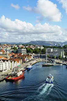 View From Above Prints: Vagen, Stavangers inner harbour, Stavanger, Norways third largest city and centre