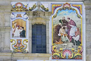 Celebration Gallery: Valega main Church, detail of the facade covered with azulejos, Valega, Beira, Portugal