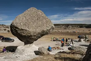 Valle de los Hongos (Mushroom Rocks) formed of volcanic ash, Creel, Chihuahua, Mexico