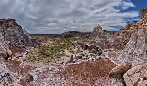 Petrified Wood Prints: A valley below the east cliffs of Blue Mesa in Petrified Forest National Park