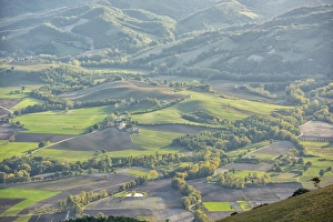 Parco Del Monte Cucco Prints: Valley at sunset in autumn, Monte Cucco Park, Apennines, Umbria, Italy, Europe