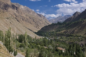 Images Dated 20th August 2009: Valley with trees and bushes, Khorog, Tajikistan, Central Asia