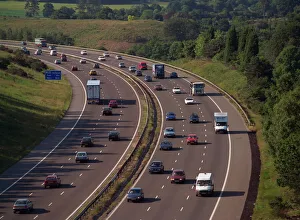 Motorway Prints: Vans, cars and lorries on the M25 motorway in England, United Kingdom, Europe