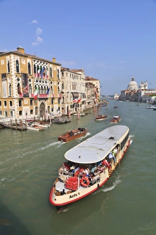 Grand Canal Prints: Vaporetto water bus, Grand Canal, Venice, UNESCO World Heritage Site, Veneto