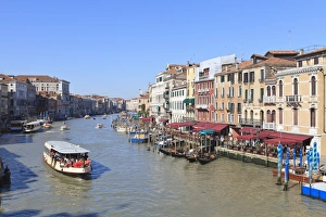 Veneto Prints: A vaporetto waterbus on the Grand Canal, Venice, UNESCO World Heritage Site