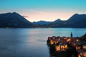 Romance Prints: Varenna at dusk, Lake Como, Lecco province, Lombardy, Italy