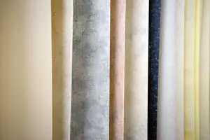 Crafts Prints: Variety of tones and textures of traditional Japanese hand-made washi paper, Japan, Asia