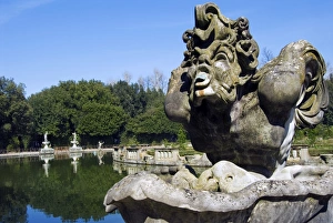 Florence Prints: Vasca dell Isola (Islands Pond), Harpys Fountain, Boboli Gardens