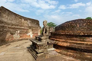 Meditation Prints: Vatadage circular temple in Polonnaruwa shows ancient architecture