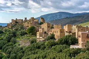Peloponnese Prints: Vathia, abandoned village in the mountains of Mani Peninsula, Peloponnese, Greece