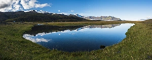 Sudurland Prints: Vatnajokull Ice Cap reflection, seen near Skaftafell in Vatnajokull National Park