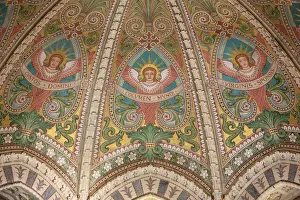 Basilica Prints: The vault of the choir decorated with mosaics representing the Beatitudes, Crypt