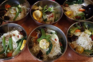 Altar Prints: Vegetarian meal, Tu An Buddhist temple, Haute-Savoie, France, Europe