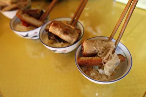 Bowl Prints: Vegetarian offerings, Tu An Buddhist temple, Saint-Pierre-en-Faucigny, Haute Savoie