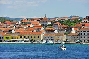 Waterfront Dining Prints: Vela Luka, Korcula island, Croatia, Southeast Europe