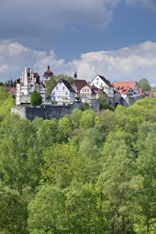 Hohenlohe Region Prints: Vellberg castle with old town, Vellberg