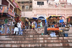Goods Prints: Vendors, Ghats, Varanasi, Uttar Pradesh, India, Asia