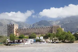 Venetian Prints: Venetian Castle in front of Lefka Ori Mountains (White Mountains)