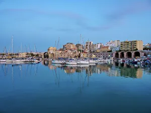 Heraklion Prints: Venetian Dockyards at the Old Port at dusk