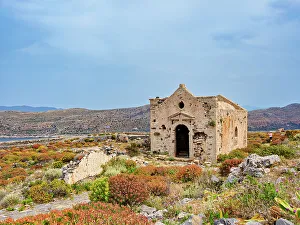 Chania Region Prints: Venetian Fort Ruins, Imeri Gramvousa, Chania Region, Crete, Greek Islands, Greece, Europe