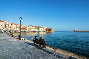 Togetherness Prints: Venetian harbour of Chania, Crete, Greek Islands, Greece, Europe